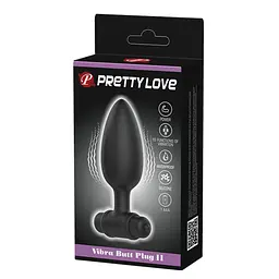 Анальна пробка - Pretty Love Vibra Butt Plug II Black - мініатюра 2