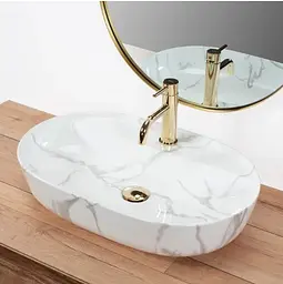 Умивальник Rea Aura 61x41 marmo shiny (REA-U8003), Глянцева - мініатюра 7