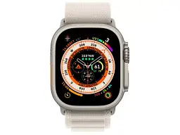 Смарт-годинник Apple Watch Ultra GPS + Cellular 49mm Titanium Case with Starlight Alpine Loop - Large (MQF13/MQFT3) - мініатюра 2