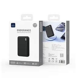 Зовнішній аккумулятор WIWU 22.5W Endurance Ultra-Thin PD+QC Power Bank 10000mAh Wi-P059 Чорний - мініатюра 2