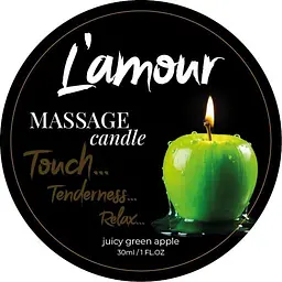 Масажна свічка Lamour Juicy Green Apple, 30 мл (зелене яблуко)