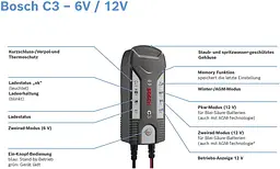 Зарядное устройство для автомобильного аккумулятора Bosch C3 (0 189 999 03M) - мініатюра 9
