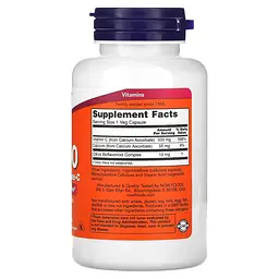 Вітаміни та мінерали NOW Vitamin C-500 Calcium Ascorbate, 100 вегакапсул - мініатюра 2