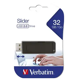 Флеш-накопитель Verbatim USB флеш накопичувач 32GB Slider Black USB 2.0 (98697) - миниатюра 5