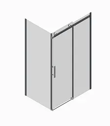 Бічна стінка для кабіни Koer SR SW01-90x200-TR-01 прозоре скло Easy Clean 8 мм, хром KR5381, прозоре, хром - мініатюра 2