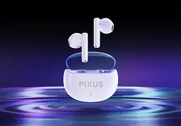 Бездротові навушники Pixus Spase, TWS, BT5.3, 80mAh, 480mAh, 6h, white UA UCRF - мініатюра 8