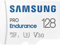 Карта памяти Samsung Pro Endurance microSDXC Class 10 UHS-I U3 V30 + SD адаптер 128 GB (MB-MJ128KA)