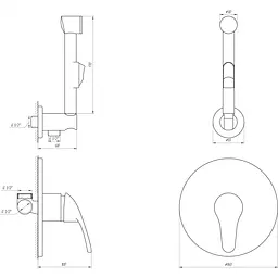 Змішувач гігієнічний Globus Lux Solly GLSO-0110 - мініатюра 4