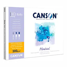 Склейка для акварелі MONTVAL 300 г/м2 12 л натуральне біле середнє зерно Canson - мініатюра 3