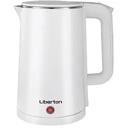 Електрочайник Liberton LEK-6824, білий, 1500W, 1.8л, дисковий, подвійна стінка (нержавіюча сталь+пластик), автовідключення,