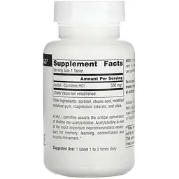 Жироспалювач Source Naturals Acetyl L-Carnitine 500 мг 60 таблеток - мініатюра 2