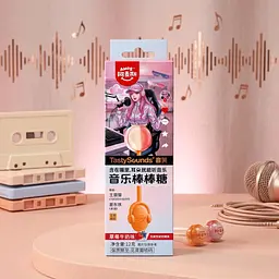 Льодяник Amos Tasty Sounds Audio Lollipop Strawberry Milk Flavor 12г - мініатюра 4