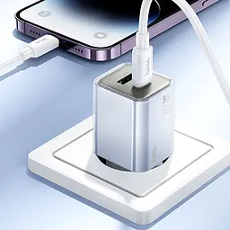 МЗП Hoco N46 Glorious PD20W+QC3.0 (1USB-A/1C) Blue - мініатюра 5