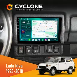 Штатна магнітола Lada Niva 1993-2018 Cyclone C9-013 4x64 DSP 4G Cyclone (НФ-00008884)