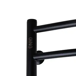 Електрична рушникосушка Unio LDE EL 1200-500-12 BLK Драбинка Дуга Еліт чорна, Чорний матовий, Ліве, Механічний - мініатюра 4