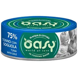 Вологий корм Oasy Cat Wet More Love для дорослих котів тунець з камбалою 70 г