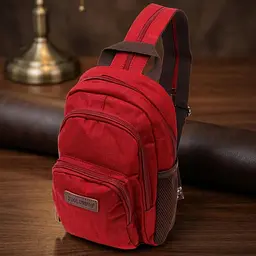 Компактний рюкзак з поліестру з великою кількістю кишень Vintage 22144 бордовий