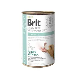 Вологий корм Brit GF VetDiet Struvite для собак, при сечокам'яній хворобі, індичка та горошок, 400 г - мініатюра 6