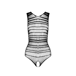 Бодістокінг з доступом Passion BS086 black, вертикальна сітка, виріз на спинці - мініатюра 5