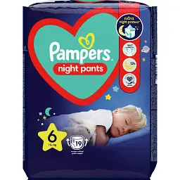 Підгузки трусики нічні Night Pants Розмір 6 (15+ Pampers (8006540234761) - мініатюра 2