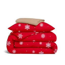 Дитяча постільна білизна фланель Cosas SNOWFLAKES CRANBERRY CS2 110х140см (Flannel_SnowflakesCranberry_12Caramel_140)