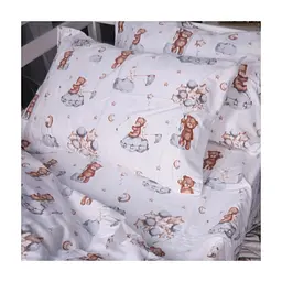 Постільна білизна MirSon 010 Teddy ballons Фланель 2 x 160 x 220 Сімейний Євро (2200009654145) - мініатюра 4
