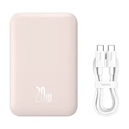 Магнітний портативний павербанк з бездротовою зарядкою Baseus Magnetic 20 W 6000 mAh для iPhone рожевий - мініатюра 6