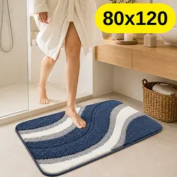 Стильний та практичний килимок для ванної кімнати 80×120 см зі кашеміру — м’який, антиковзкий, вологопоглинаючий KT9000034 - мініатюра 2