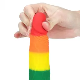 Фалоімітатор LoveToy Prider 7" 18.5 см райдужний - мініатюра 6