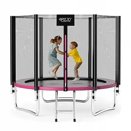 Батут із зовнішньою сіткою 4FIZJO Classic 8FT 252 см Black/Pink (P-5907739314536) - мініатюра 2