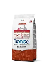Сухий корм Monge Dog Mini Puppy & Junior, для цуценят та юніорів маленьких порід ягню з рисом, 2.5 кг