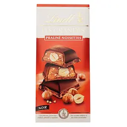 Шоколад черный Lindt Les Grandes Пралине-фундук 225 г