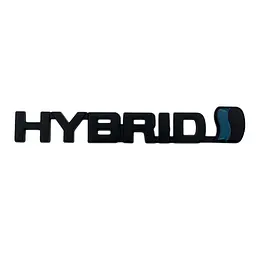 Емблема напис Hybrid Чорна 150х24мм метал (на скотчі)