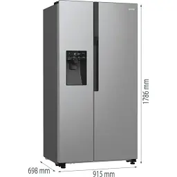 Холодильник Gorenje SBS 179х70х92 см 2 двері 376(190) л А++ NF+ Інв. диспенсер генератор льоду Зовн. Диспл нерж - мініатюра 6