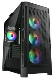 Корпус Cougar Airface Pro RGB Black без БЖ ATX / Micro ATX / Mini ITX USB 3.0 x2 USB 2.0 x1 Type-C Gen 2 RGB підсвічування 4x120 ARGB загартоване скло 240x496x465 мм
