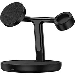 Бездротовий зарядний пристрій Baseus Swan 3in1 Wireless Magnetic Charging Bracket 20W Black (WXTE000101) [122153] - мініатюра 2