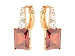 Сережки Xuping кільця Позолота 18K "Візерунок з червоними кристалами" арт.307694