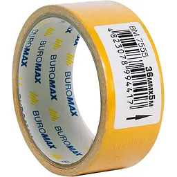 Клейка стрічка Buromax двохстороння на тканинній основі 36 мм х 5 м (BM.7555) - мініатюра 2