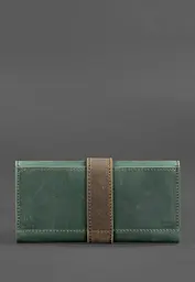 Шкіряне жіноче портмоне 3.0 зелене з коричневим - мініатюра 5