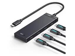 USB-хаб UGREEN CM806 USB-C to 4xUSB-C 3.2 Gen2 Black (35584)