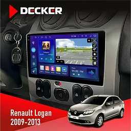Штатна магнітола Renault Logan 2009-2013 Decker D9-009 4x64, DSP, 4G, 2k Decker (НФ-00008381)