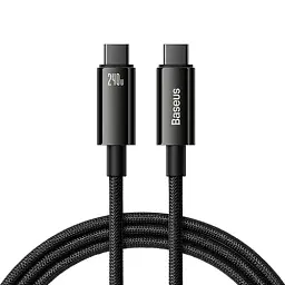 Кабель Baseus Tungsten Gold Fast Charging Cable Type-C to Type-C 240W 1m CAWJ040001 Black