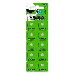 Батарейки AG4/LR626, Videx Excellent!, 10 шт, Blister