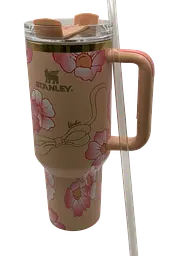 Термос термокружка Stanley Quencher H2.0 Tumbler из нержавеющей стали 1,18 л Peach Flower Barbie KT7001984 - миниатюра 3