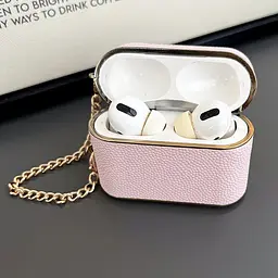 Шкіряний футляр Suitcase для навушників AirPods 3 Pink - мініатюра 3
