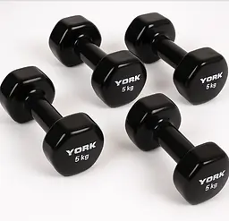 Гантелі для фітнесу вінілові круглі York Fitness 2х5кг чорний - мініатюра 4