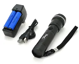 Ліхтар ручний Watton WT010 1LED CREE Q5, 5 режимів, ZOOM, 3200mah, IP40, СЗУ, 180х45х34 - мініатюра 2