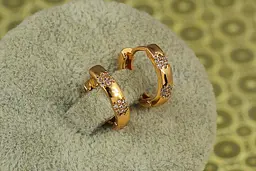 Сережки кільця Хuping Jewelry гладкі Кардіо 1,4 см золотисті - мініатюра 2