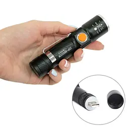 Комплект ліхтарик ручний USB та кріплення для ліхтарика на велосипед X-Balog BL-616-T6 - мініатюра 3
