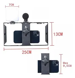 Комплект для блогінгу Video Making Kit AY49X для смартфона з мікрофоном та світлом - мініатюра 2